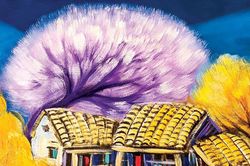Vẻ đẹp kỳ ảo nhà sàn trong tranh Hoàng A Sáng