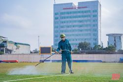 Đông Á Thanh Hóa tranh thủ 'phủ xanh' lại mặt sân