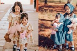 Mẹ trẻ 'mười hoa tay' tự may váy cho 2 con gái xinh như công chúa