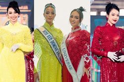 Hết đụng đồ dạ hội, tân Hoa hậu Hoàn vũ lại mặc cùng mẫu áo dài với Thùy Tiên - Thanh Thủy