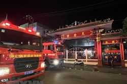 Bình Dương: Kịp thời ngăn cháy lớn trong khuôn viên miếu bà Thiên Hậu