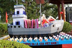 Dựng mô hình tàu HQ-604 tưởng nhớ 64 chiến sĩ hy sinh bảo vệ đảo Gạc Ma