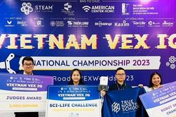 Hai tween lớp 6 giành giải thưởng lớn tại VEX IQ Robotics toàn quốc 2023