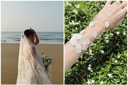 Linh Rin khoe váy cưới, đeo nhẫn kim cương trước ngày trọng đại