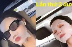 Phương Nhi, H'Hen Niê tranh thủ đắp mặt nạ mọi lúc mọi nơi