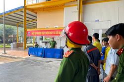 Diễn tập phương án chữa cháy và cứu nạn, cứu hộ tại Công ty cổ phần Vĩnh Hoàn