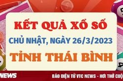 XSTB 26/3 - Kết quả xổ số Thái Bình hôm nay 26/3/2023