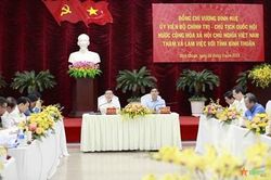 Chủ tịch Quốc hội Vương Đình Huệ làm việc với Ban Thường vụ Tỉnh ủy Bình Thuận