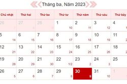 Xem lịch âm ngày mai 30/3