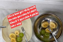 Mẹ 'ứa nước mắt' nhìn con ở trường quốc tế: Quả chuối chia 4 phần, cháo tìm 'đỏ mắt' không thấy thịt
