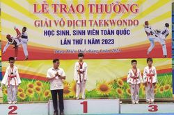 Giải vô địch taekwondo học sinh, sinh viên toàn quốc 2023: Đồng Nai xếp hạng ba toàn đoàn cấp tiểu học