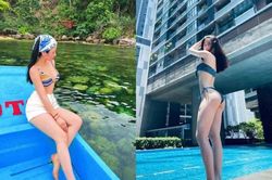 Khoe bikini trời Âu, bạn gái Quang Hải khoe body 'đâu ra đấy'