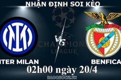 Nhận định, soi kèo Inter Milan vs Benfica, 02h00 ngày 20/4 - Tứ kết cúp C1 châu Âu