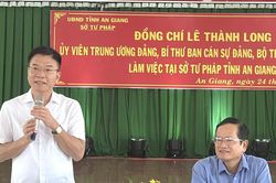 Bộ trưởng Bộ Tư pháp Lê Thành Long làm việc với Sở Tư pháp An Giang