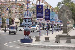 Hình ảnh đường phố ở thủ đô Phnom Penh chào đón SEA Games 32
