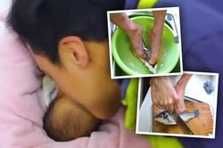 Chồng không tay chăm sóc vợ mới sinh khiến nhiều người cảm động