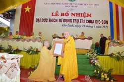 Quảng Trị: Trao quyết định bổ nhiệm Đại đức Thích Từ Dung, trụ trì chùa Gio Sơn