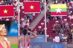 Video VĐV Việt Nam đang thi đấu đứng lại chào cờ khi quốc ca vang lên đang gây 'bão' mạng xã hội
