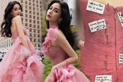 Angelababy phải 'bóp váy' gần 12cm mới vừa vòng eo