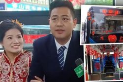 Biến xe buýt công cộng thành xe cưới