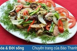 Cá tầm xào nấm hương