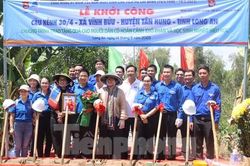 Tỉnh Đoàn Long An khởi công xây dựng cầu Kênh 30/4