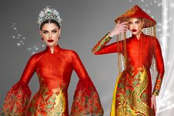'Hoa hậu đẹp nhất thế giới' thăng hoa khi diện áo dài, layout này final walk ở Việt Nam là bao chặt