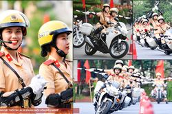 Xem nữ sinh Học viện Cảnh sát Nhân dân trổ tài lái xe phân khối lớn điệu nghệ