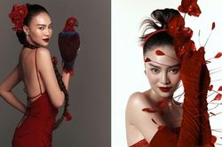 Ninh Dương Lan Ngọc khoe bờ vai thon trong loạt thiết kế mang sắc đỏ ấn tượng