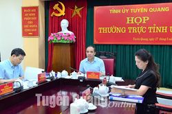 Thường trực Tỉnh ủy cho ý kiến nhiều nội dung quan trọng