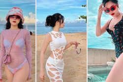 Set đồ đi biển cut out táo bạo của nữ MC VTV - con dâu tương lai Lưu nát 'Cuộc đời vẫn đẹp sao'