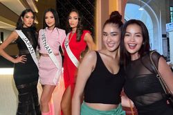 Hoa hậu Ngọc Châu nhí nhố gặp lại bạn cùng phòng tại Miss Universe 2022