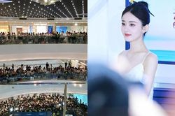 Fan hâm mộ đứng kín trung tâm thương mại chờ đón Triệu Lệ Dĩnh