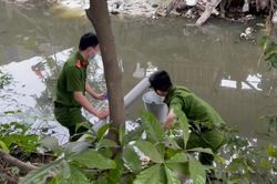 Bắt quả tang Công ty TNHH Thương mại Trung Anh HD xả thải gây ô nhiễm môi trường