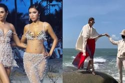 Catwalk trên đá rêu và cát, Võ Hoàng Yến - Minh Tú khẳng định đẳng cấp 'chị đại'