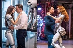Hình ảnh Elon Musk ôm hôn 'vợ robot': Giật mình trí tuệ nhân tạo
