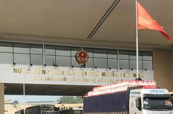 Phân luồng phương tiện chở quả vải tươi xuất khẩu qua Cửa khẩu Kim Thành