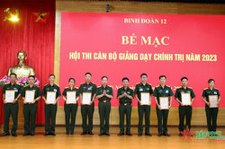 Binh đoàn 12 bế mạc Hội thi cán bộ giảng dạy chính trị năm 2023