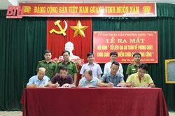 Ra mắt tổ liên gia an toàn PCCC và thực tập phương án chữa cháy và CNCH tại phường Đông Thọ