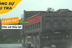 Mục sở thị đoàn xe howo cơi thủy lực, chở quá tải lộng hành ở Hưng Yên