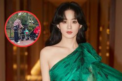 Triệu Lệ Dĩnh bị bắt gặp đưa quý tử đi chơi, vẻ bề ngoài xuề xòa chuẩn 'mẹ bỉm'