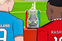 Biếm họa cuộc đua FA Cup giữa MU và Man City