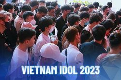 Hàng nghìn thí sinh 'rồng rắn' xếp hàng dài chờ casting Vietnam Idol 2023: Sức nóng lên 100 độ rồi!