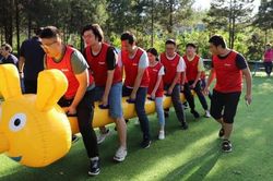 Nhảy bao bố và chụp ảnh tập thể dưới nắng khi đi team building: Nghĩ tới đã thấy sợ!