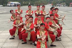 Phụ nữ Phú Thọ tích cực tập luyện cho màn tranh tài ở Hội thi dân vũ và thể dục thể thao toàn quốc