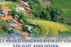 Điều kiện hỗ trợ cho hộ gia đình, cá nhân ở vùng khó khăn vay vốn sản xuất, kinh doanh