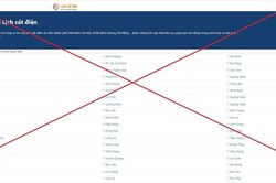 Cảnh báo nhiều website cung cấp lịch cúp điện giả mạo