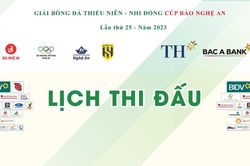 Lịch thi đấu Giải bóng đá Thiếu niên - Nhi đồng Cúp Báo Nghệ An hôm nay (12/6)