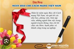 Công ty CP phát triển Môi trường Bình Nguyên chúc mừng Ngày Báo chí Cách mạng Việt Nam