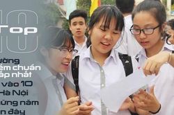 Infographics: Top 10 trường điểm chuẩn thấp nhất thi vào 10 ở Hà Nội những năm gần đây